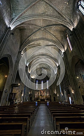 Catholic cathedral interior. Salon de Provence.