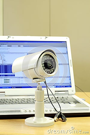 Cctv camera and computer