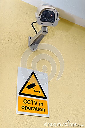 CCTV Camera and sign