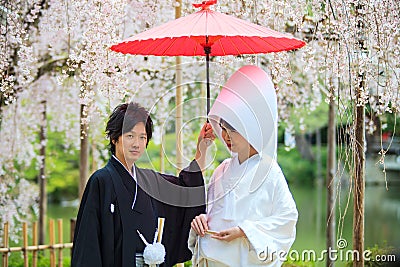 Celebration of a typical wedding in Japan