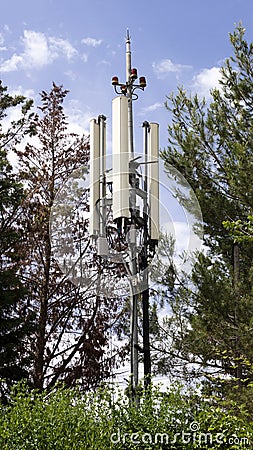 Cell phone antenna tower.