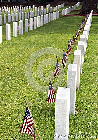 Cemetery on Memorial day