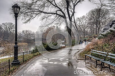 Central Park, New York City after rain storm