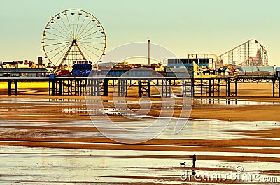 Central Pier, Blackpool. England, at Low Tide
