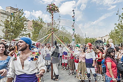 Cercavila performance within Vilafranca del Penedes Festa Major