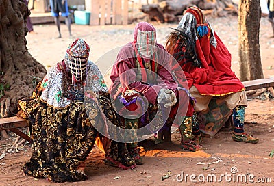 Ceremonial mask dance, Africa