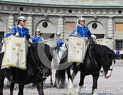 The ceremony of changing the Royal Guard in Stockholm, Sweden