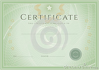 Certificate / Diploma award template. Grunge patte