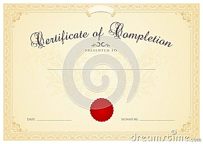 Certificate / Diploma background template. Floral