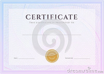 Certificate, Diploma template. Award pattern