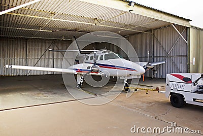 Cessna 303 Crusader Parked in Hangar