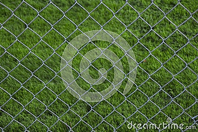 Chain Link Fence with grass background