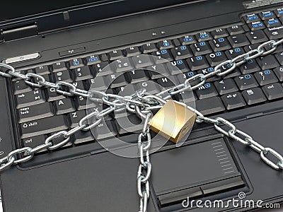 Chained laptop