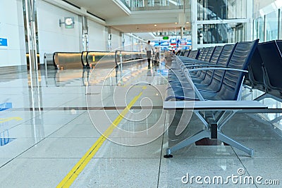 Chairs in airport boarding area