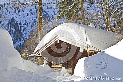 Chalet in winter