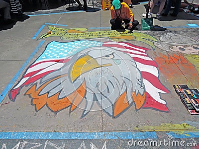 Chalk Art: American Bald Eagle