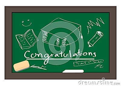 chalkboard congratulations graduating vector 49874408