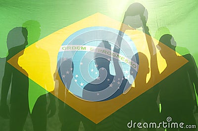 Champion Winning Football Team Brazilian Flag