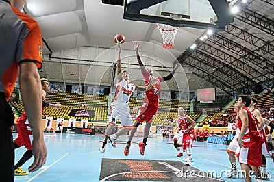 Chanachon Klahan #91 jump to the shot in an ASEAN Basketball League