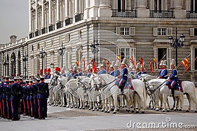 Change of the Guard. Royal Palace in Madrid, Spain