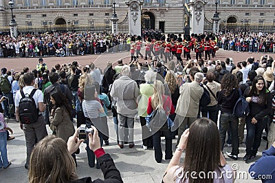 Changing of the guard at Buckingham Palace London