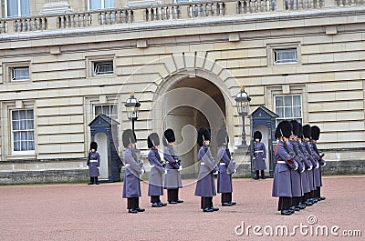 Changing of the Guard in Buckingham Palace in London