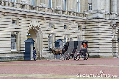 Changing of the guard in Buckingham Palace in London
