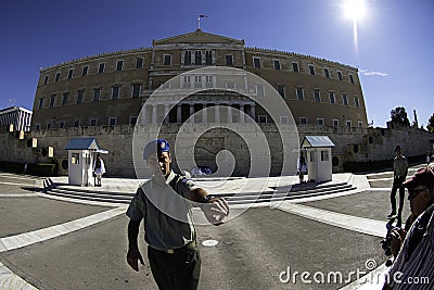 The Changing of the Guard at the Greek Parliament Building