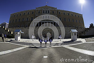 The Changing of the Guard at the Greek Parliament Building