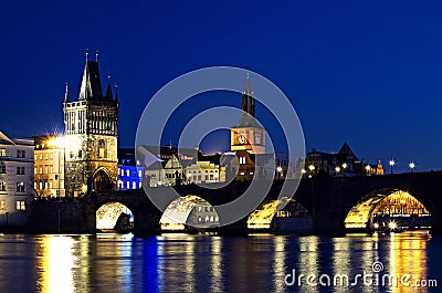 Charles bridge Night Prag - nocni Praha