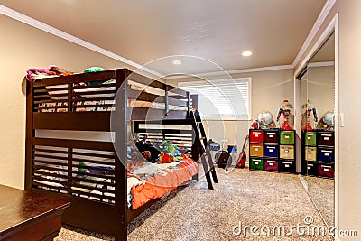 Charming young adult room with two level bed