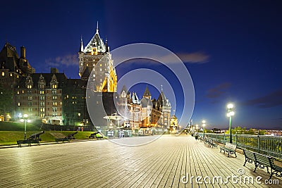 Chateau Frontenac in Quebec City At Night, Canada
