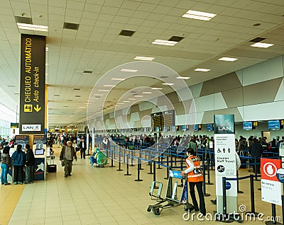 Check-in Area in the Airport of Lima, Peru