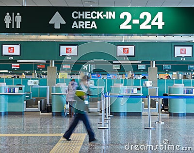 Check-in area in the airport