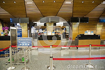 Check in counter waiting line in airport