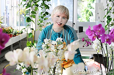 Cheerful florist