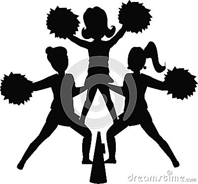 Cheerleader silhouettes