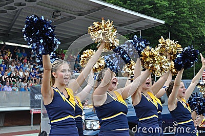 Cheerleader waving pompoms