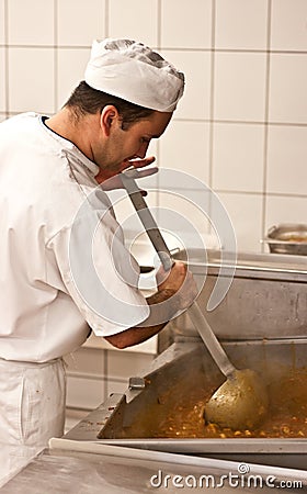 Chef making gulash