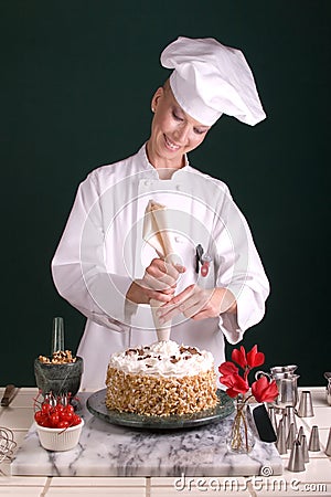 Chef Piping Cake Star