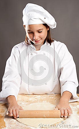 Chef working the dough
