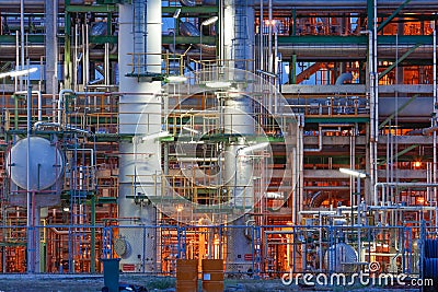 Chemical plant with lighting