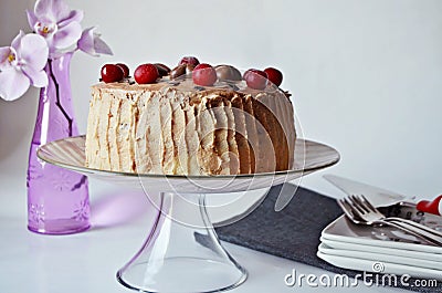 Cherry cake with duo chocolate