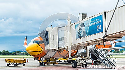 CHIANGMAI - June 13: Nok Air flights for boarding at Chiangmai I