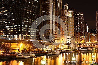 Chicago At Night Royalty Free Stock Photo - Im