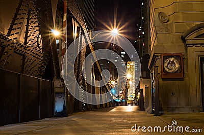 Chicago River Bridge at Night