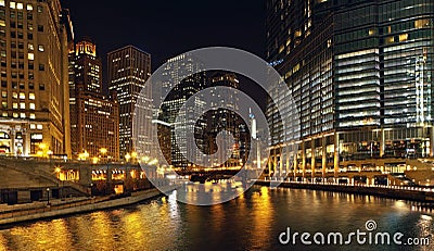 Chicago River at Night