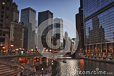 Chicago River at Night