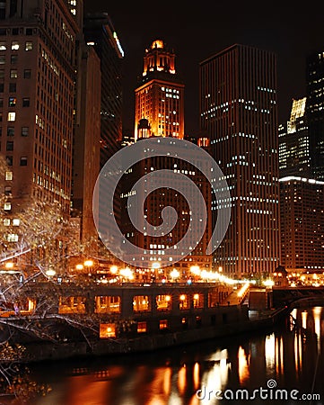 Chicago River at Night