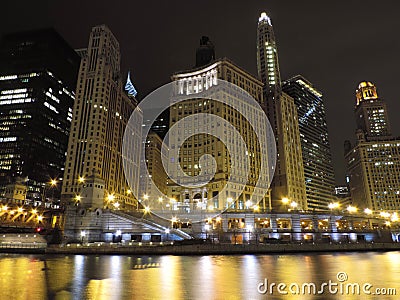 Chicago River at Night